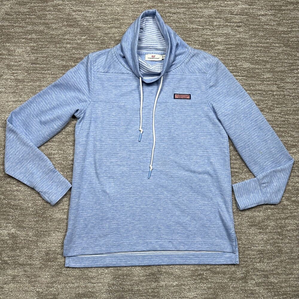 Vineyard Vines Shirt Womens XXS Blue Sweatshirt Funnel Neck Terry Soft Cozy